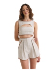 Bound Pleated Short