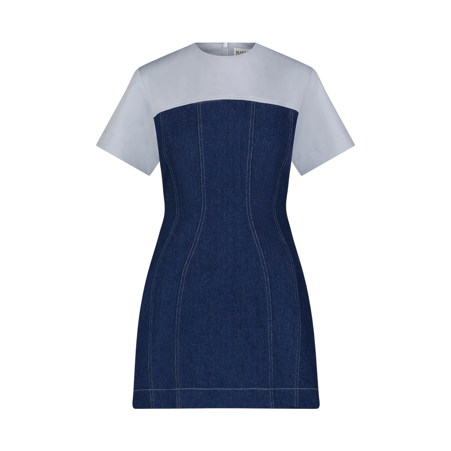 Denim Combo Mini Dress