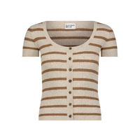 Terry Striped Short Sleeve Cardigan