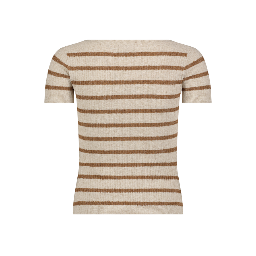 Terry Striped Short Sleeve Cardigan