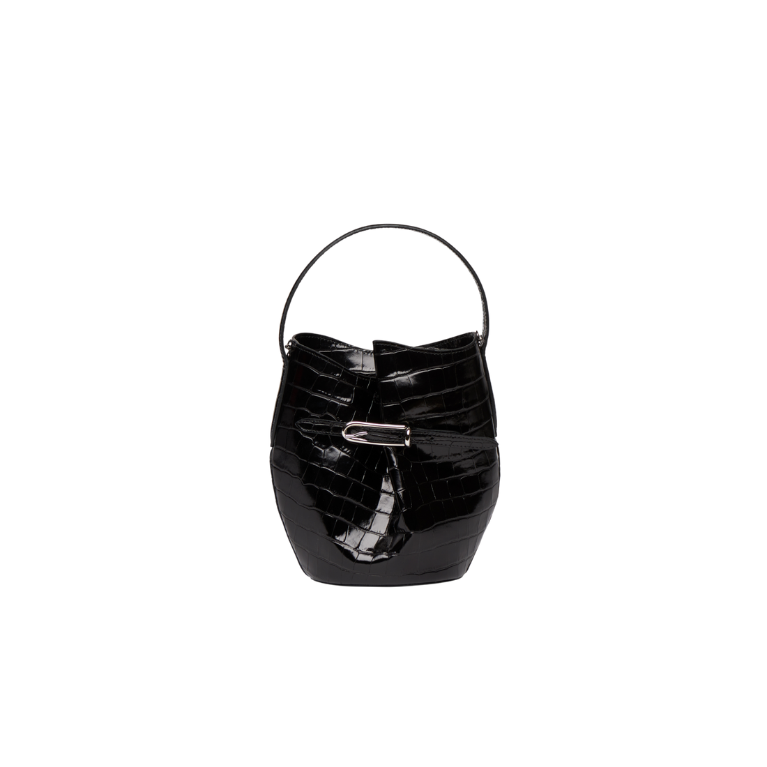 Belted Mini Bucket Croc Bag