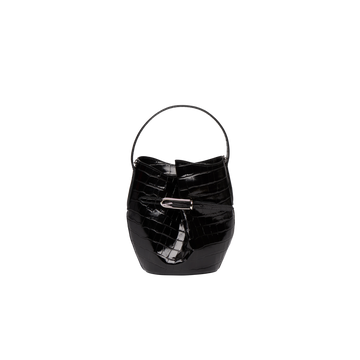 Belted Mini Bucket Croc Bag
