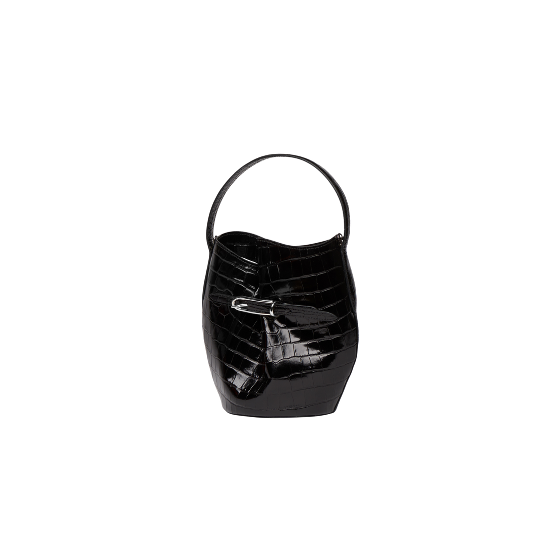 Belted Mini Bucket Croc Bag