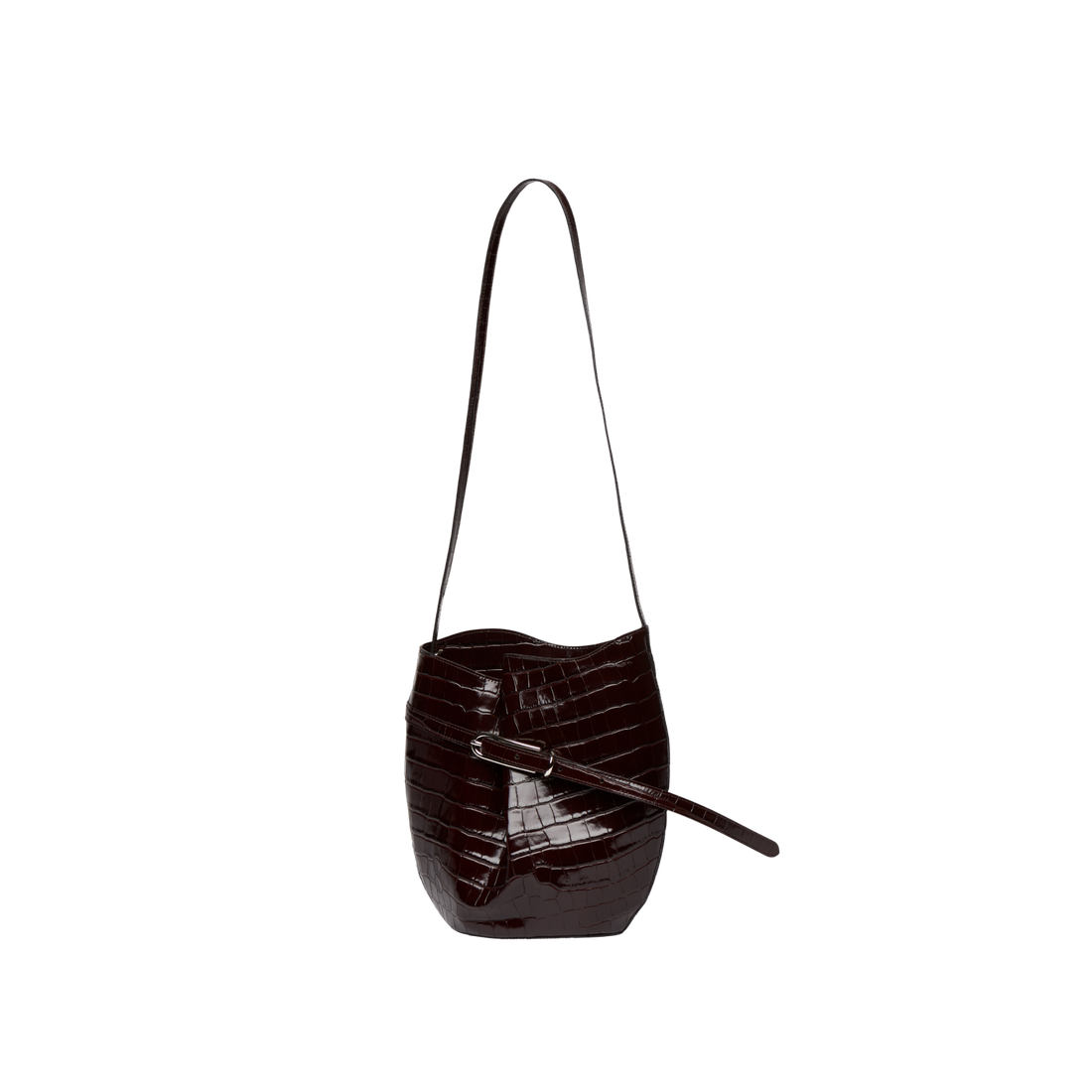 Belted Bucket Croc Bag