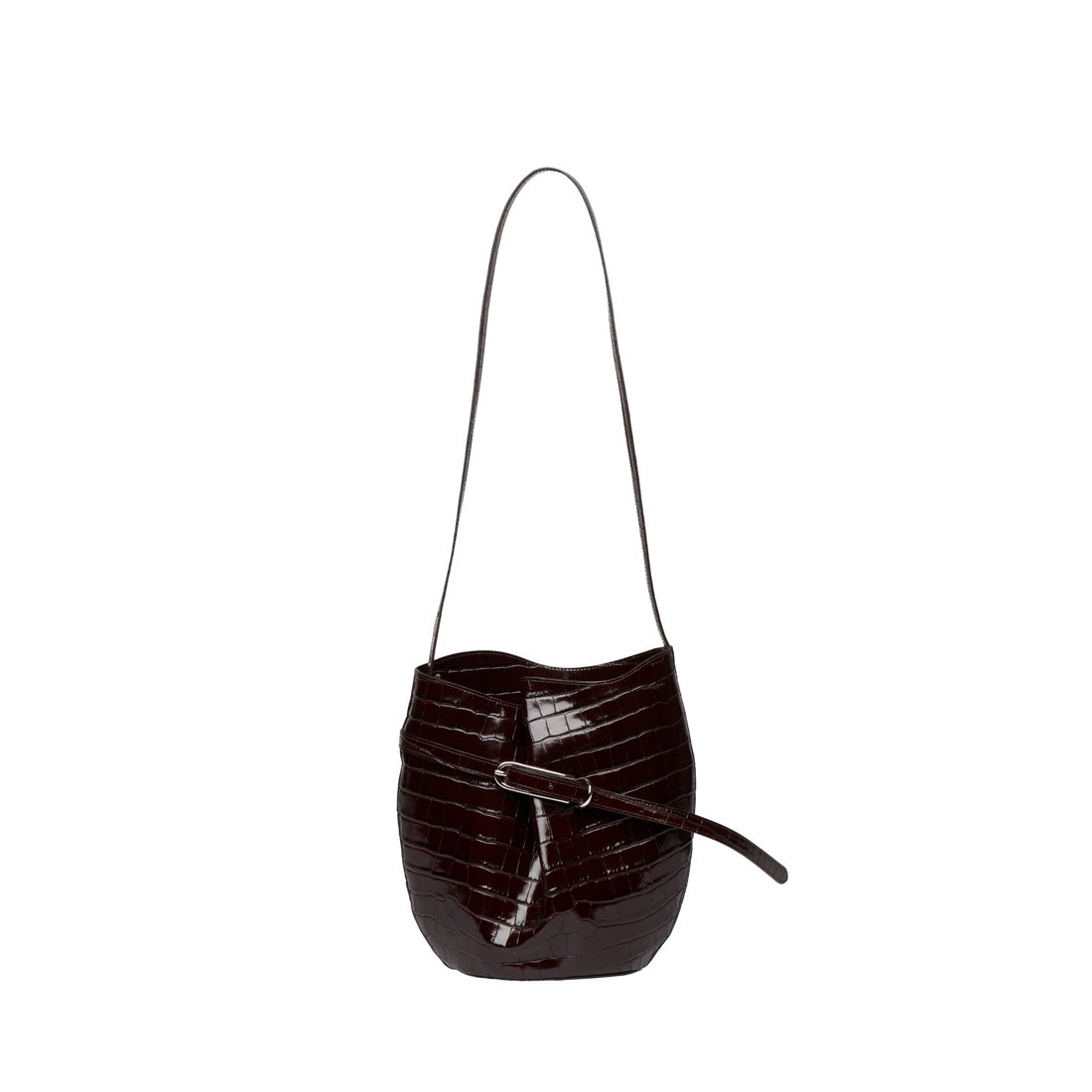Belted Bucket Croc Bag
