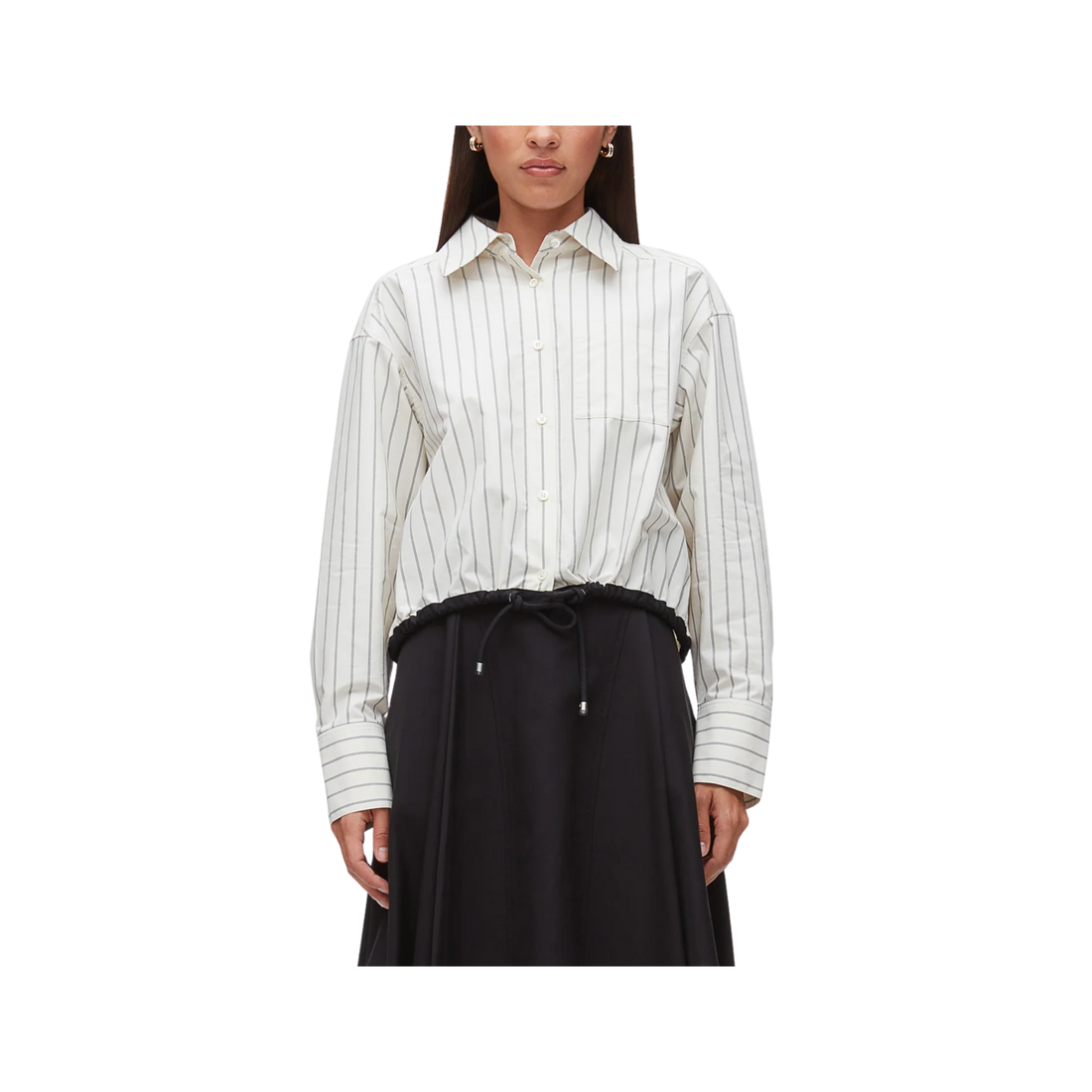 Cropped Bungee Waist Shirt