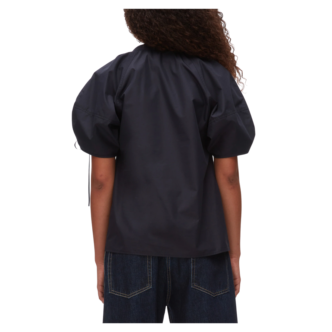 Ruched Sleeve V-neck Top