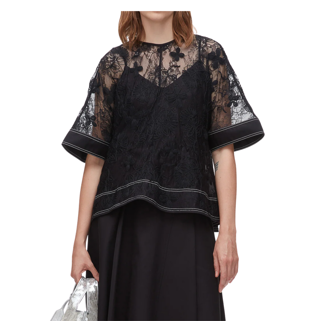 Floral Dimensional Flounce Top