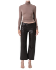 Faye Leather Straight Jean