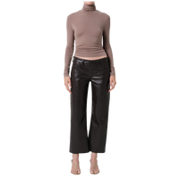 Faye Leather Straight Jean