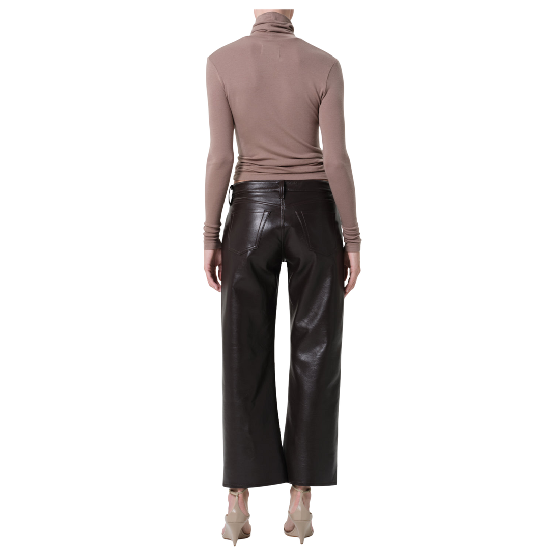 Faye Leather Straight Jean