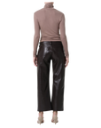 Faye Leather Straight Jean
