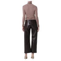 Faye Leather Straight Jean