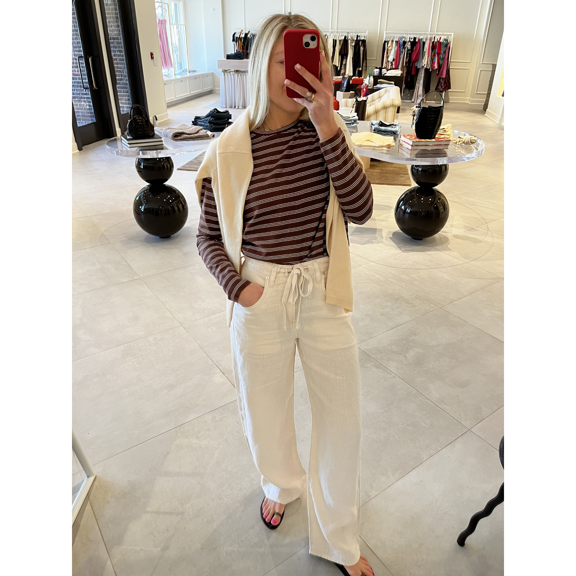 Brynn Drawstring Linen Trouser