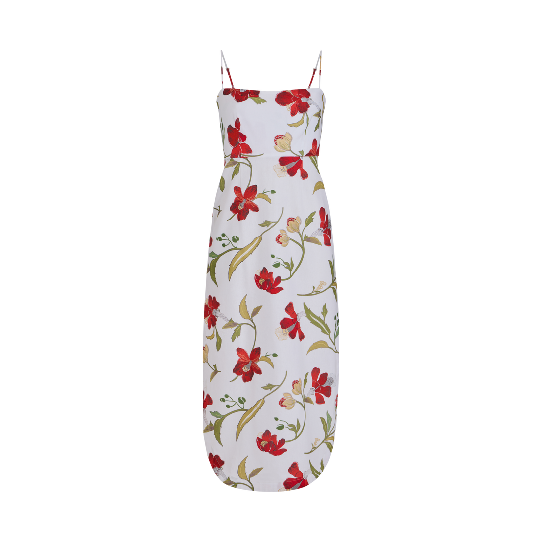 Curved Hem Midi Dress