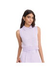 Striped Mesh Collared Tank
