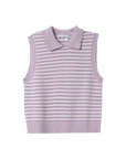 Striped Mesh Collared Tank