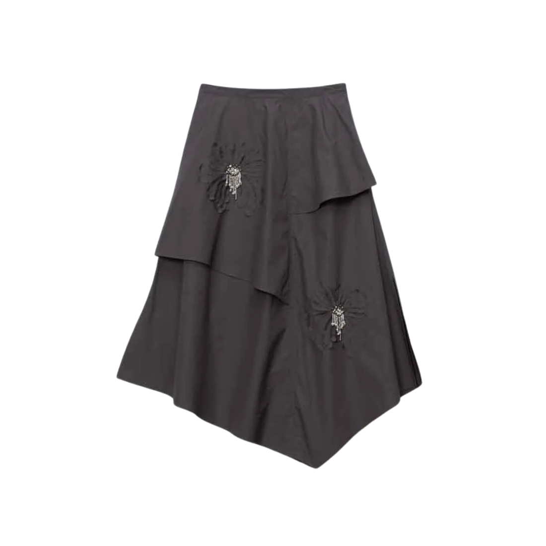 Floral Applique Layered Skirt