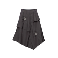 Floral Applique Layered Skirt