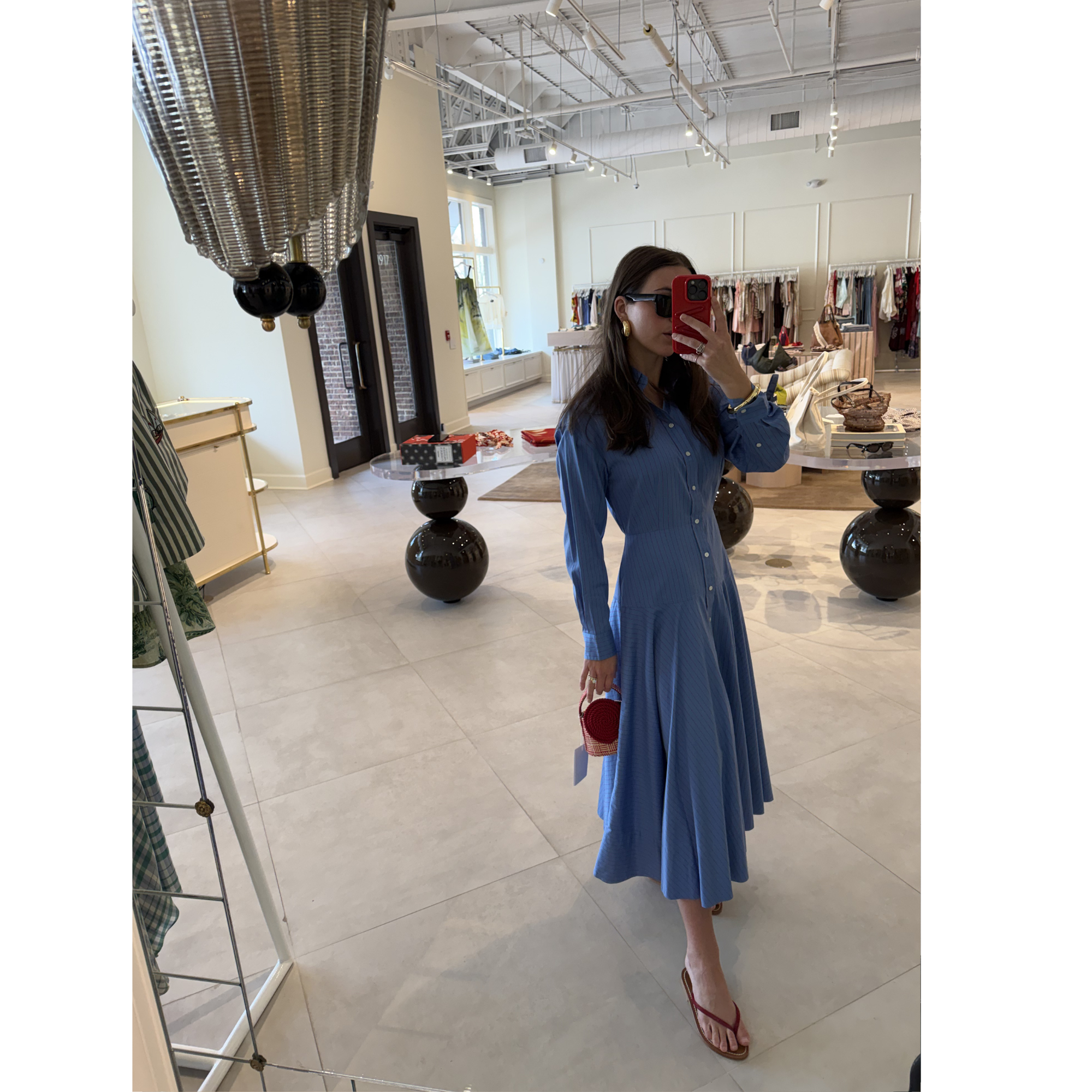 Striped Poplin Shirtdress