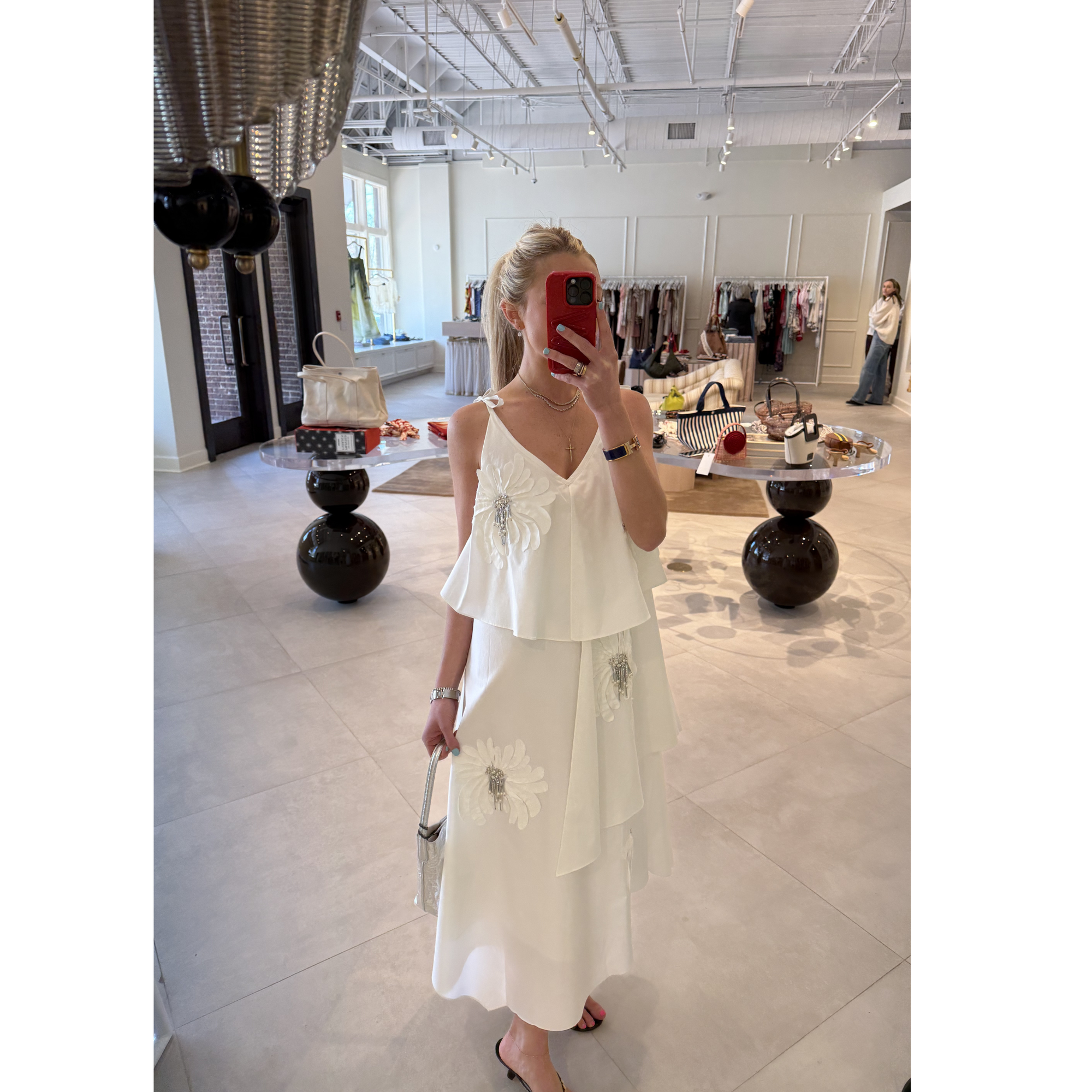 Floral Applique Layered Dress