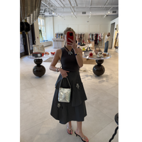 Floral Applique Layered Skirt