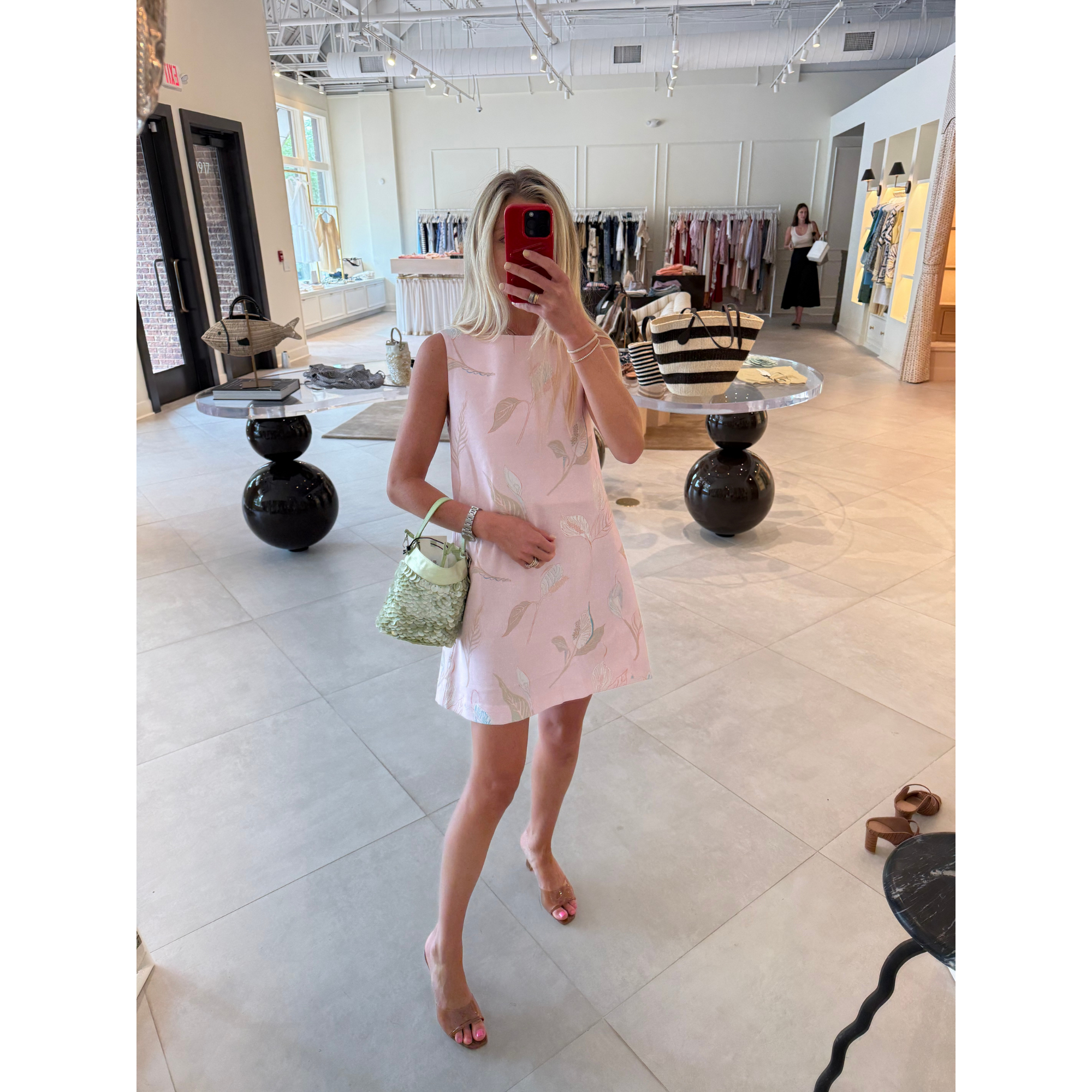 Pleat Back Mini Dress