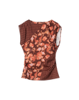 Floral Patchwork Draped Top