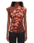 Floral Patchwork Draped Top