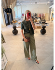 Double Waistband Combo Pant