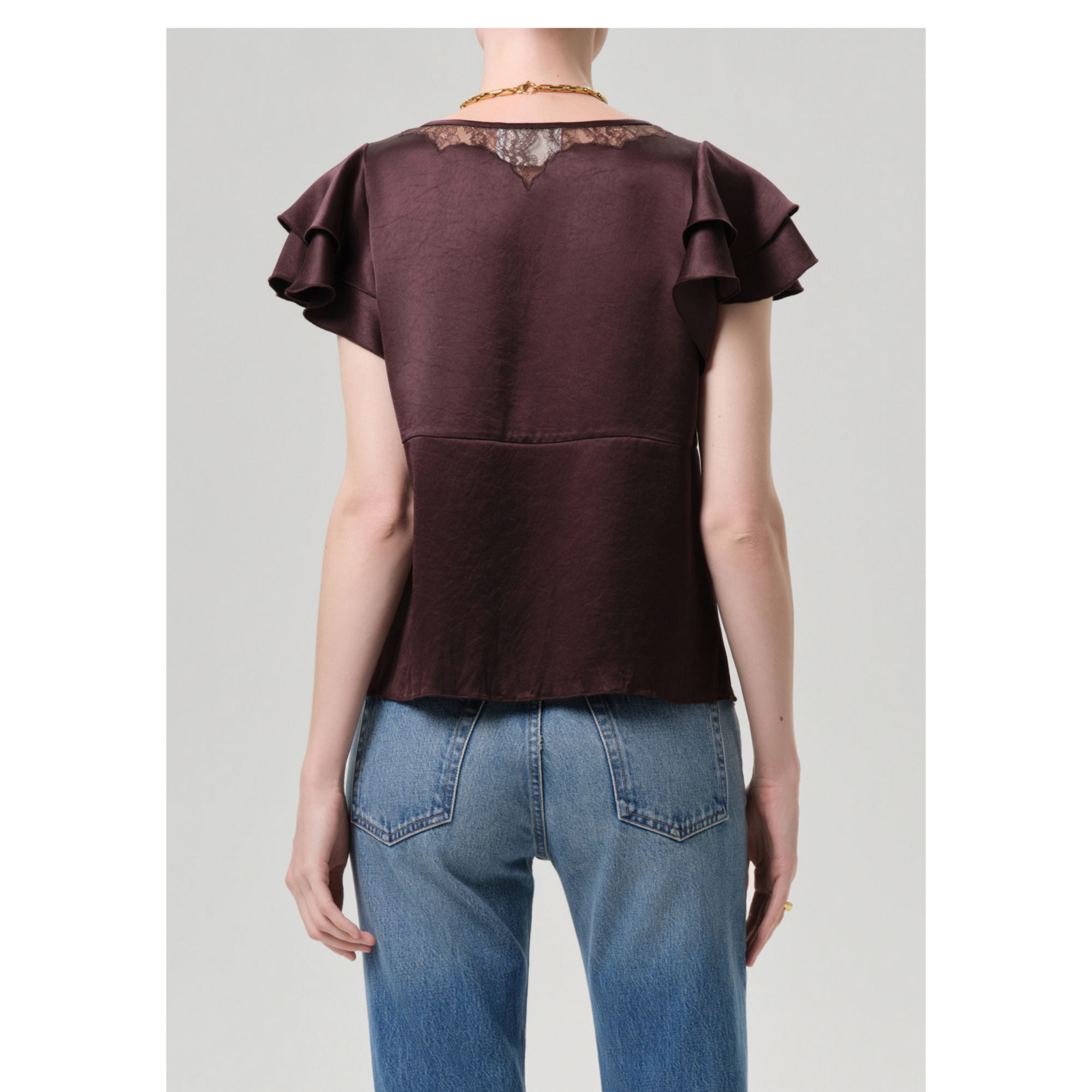 Lola Flutter Lace Sleeve Top