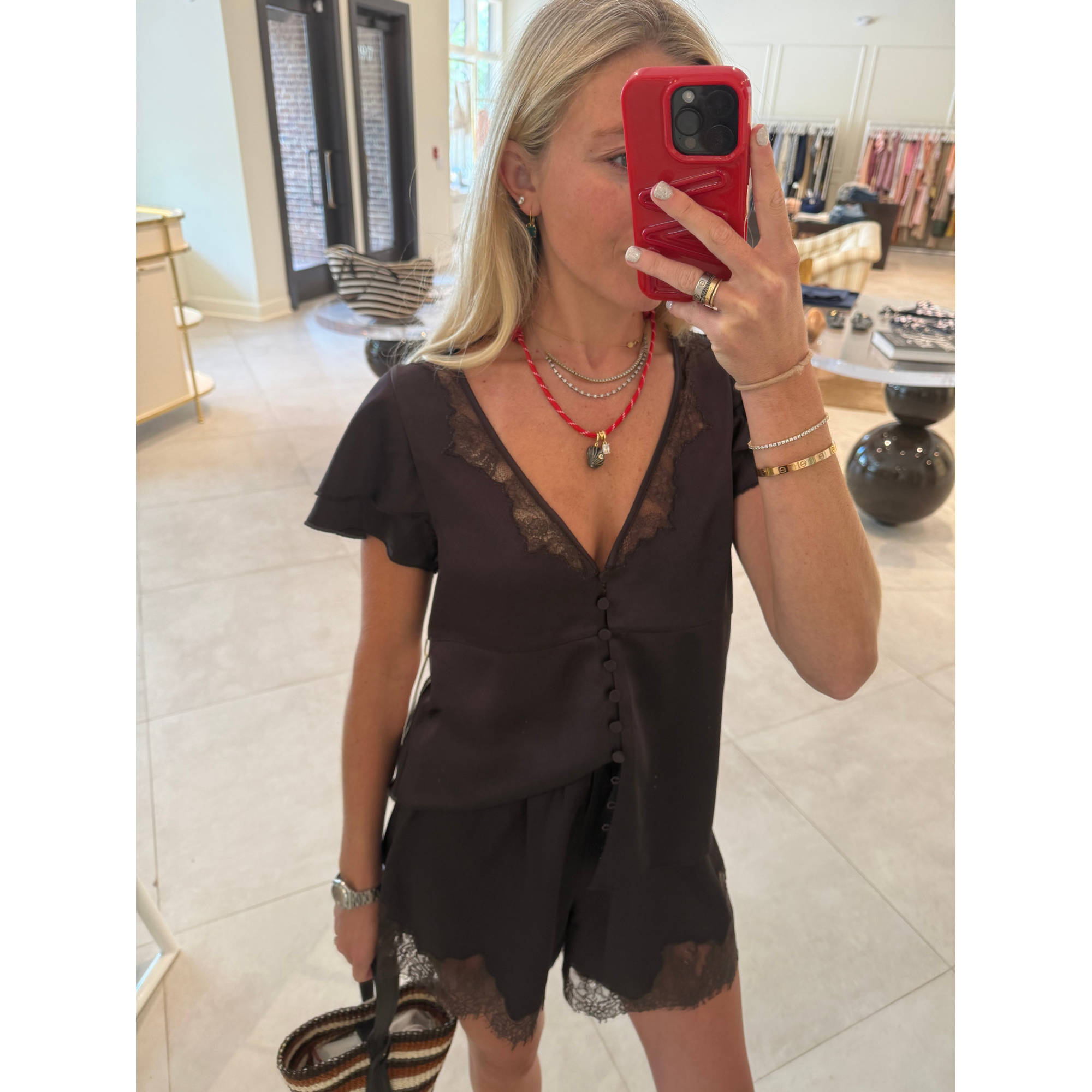 Lola Flutter Lace Sleeve Top