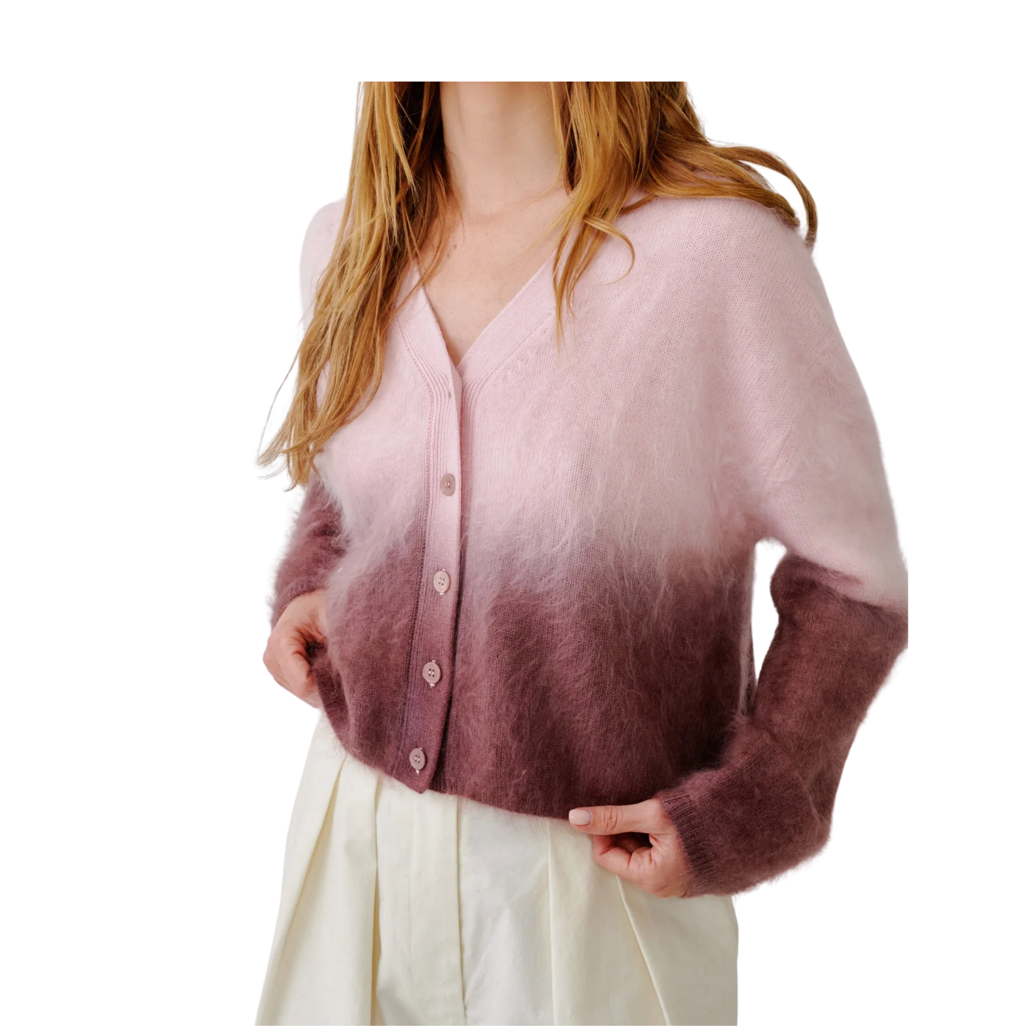 Jolie Cropped Ombré Cardigan