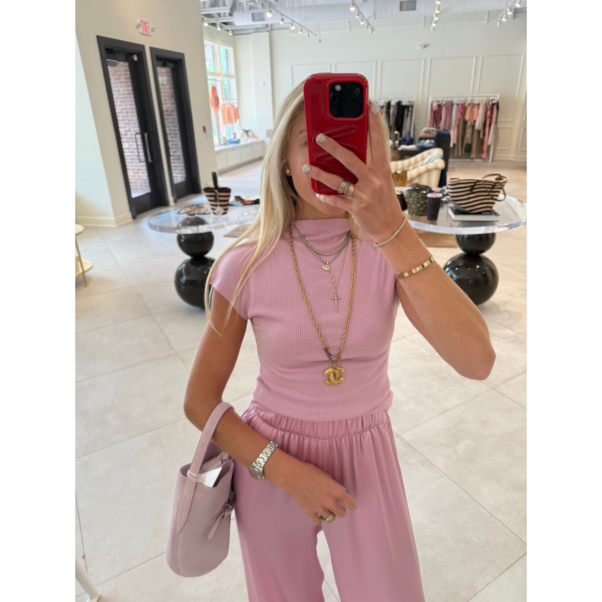 Karlie Slit Neck Tee