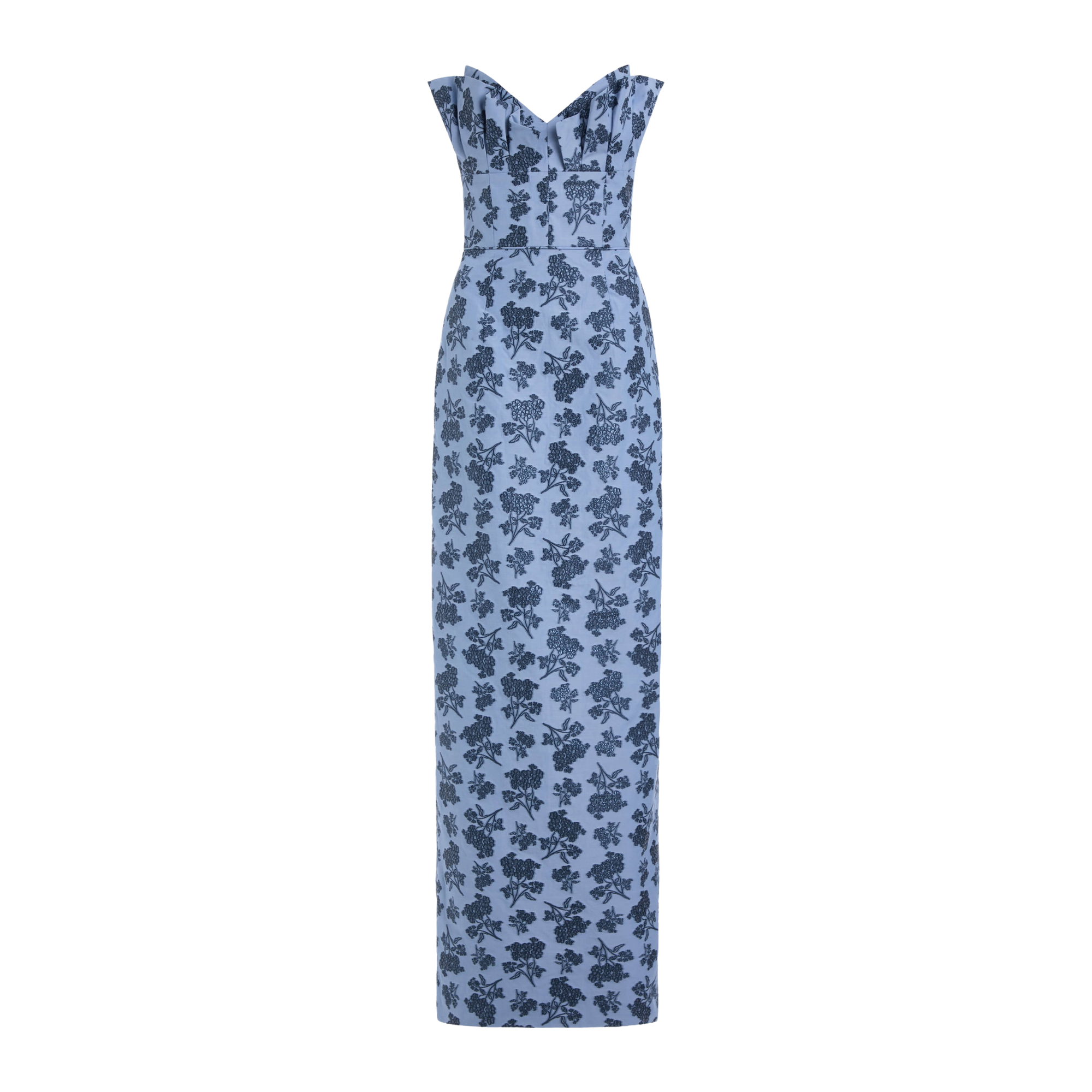 Rita Pleated Ruffle Gown