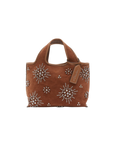 Faux Suede Embellished Market Tote