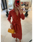 Printed Tie-Back Shirtdress
