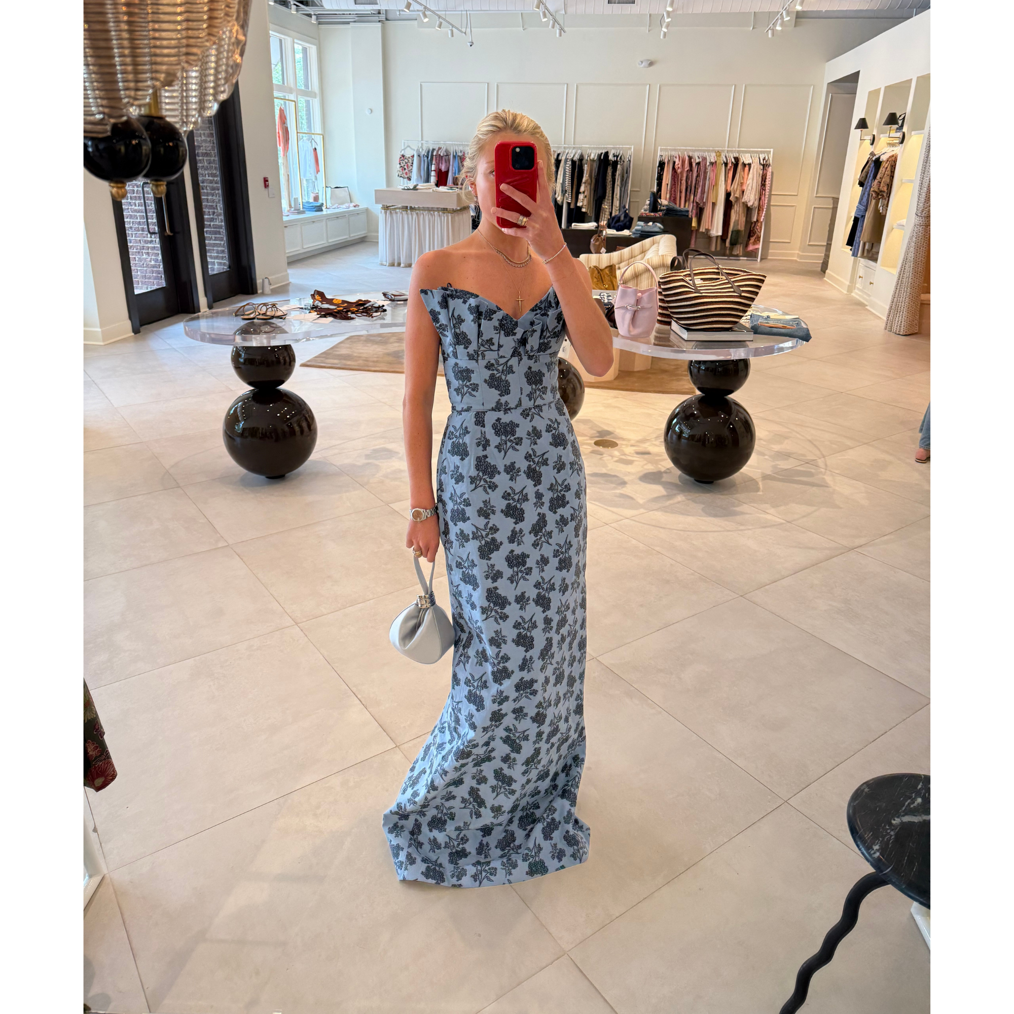 Rita Pleated Ruffle Gown