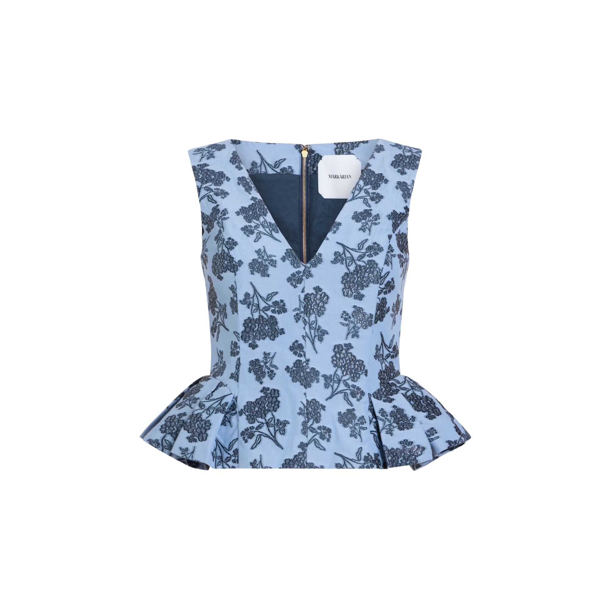 Jasminium V-Neck Peplum Top