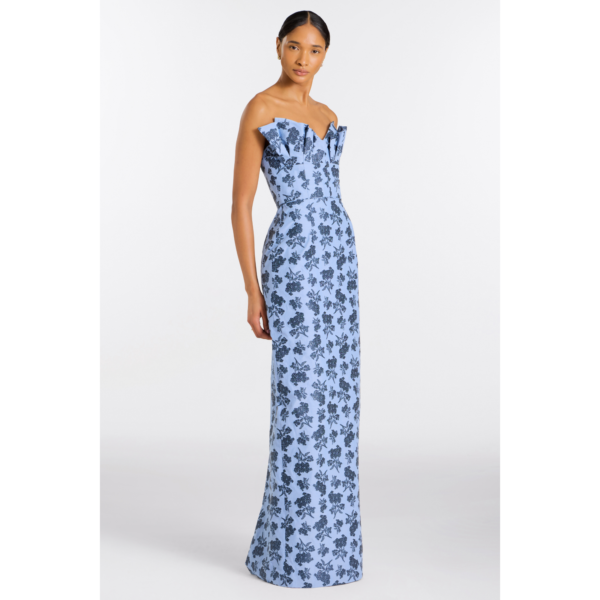 Rita Pleated Ruffle Gown