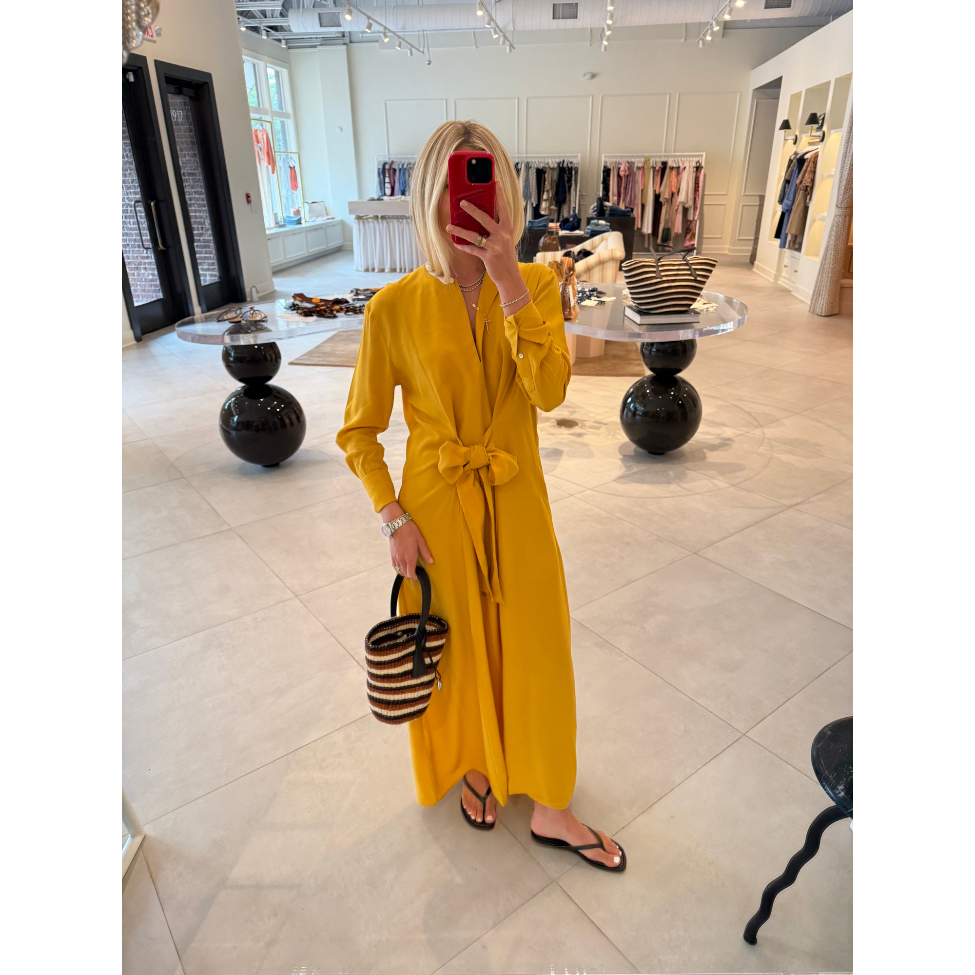 Tie-Front Crepe Dress