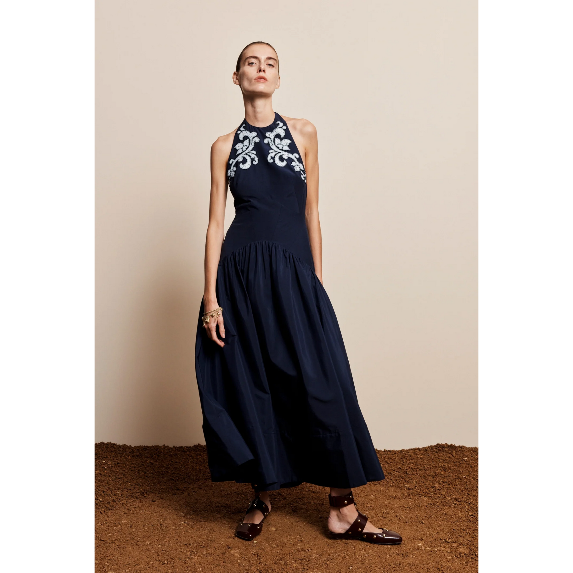 Dillon Applique Halter Gown