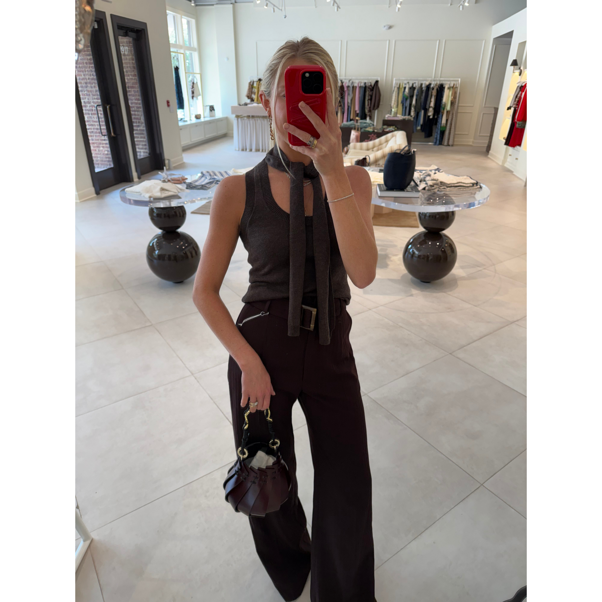 Belted Wide Leg Trouser