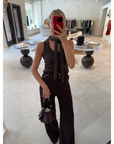 Belted Wide Leg Trouser