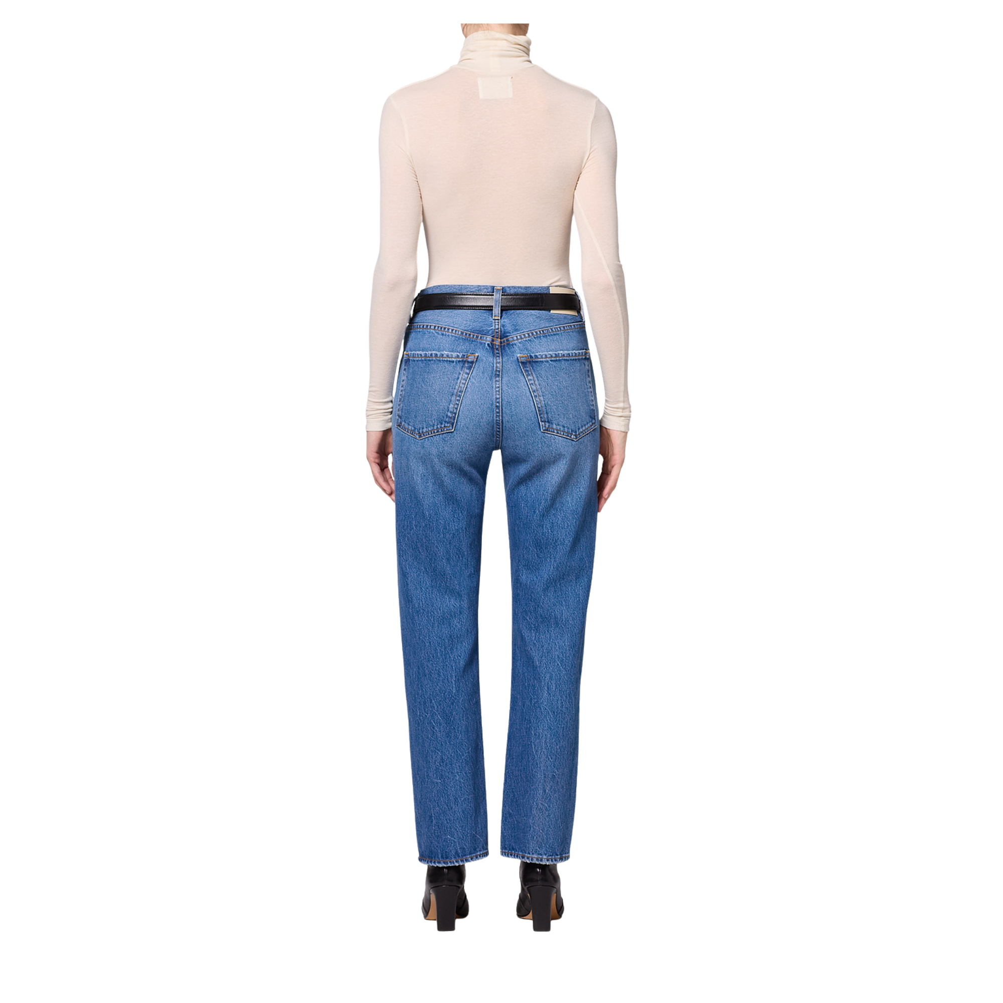 90s French High Rise Straight Jean