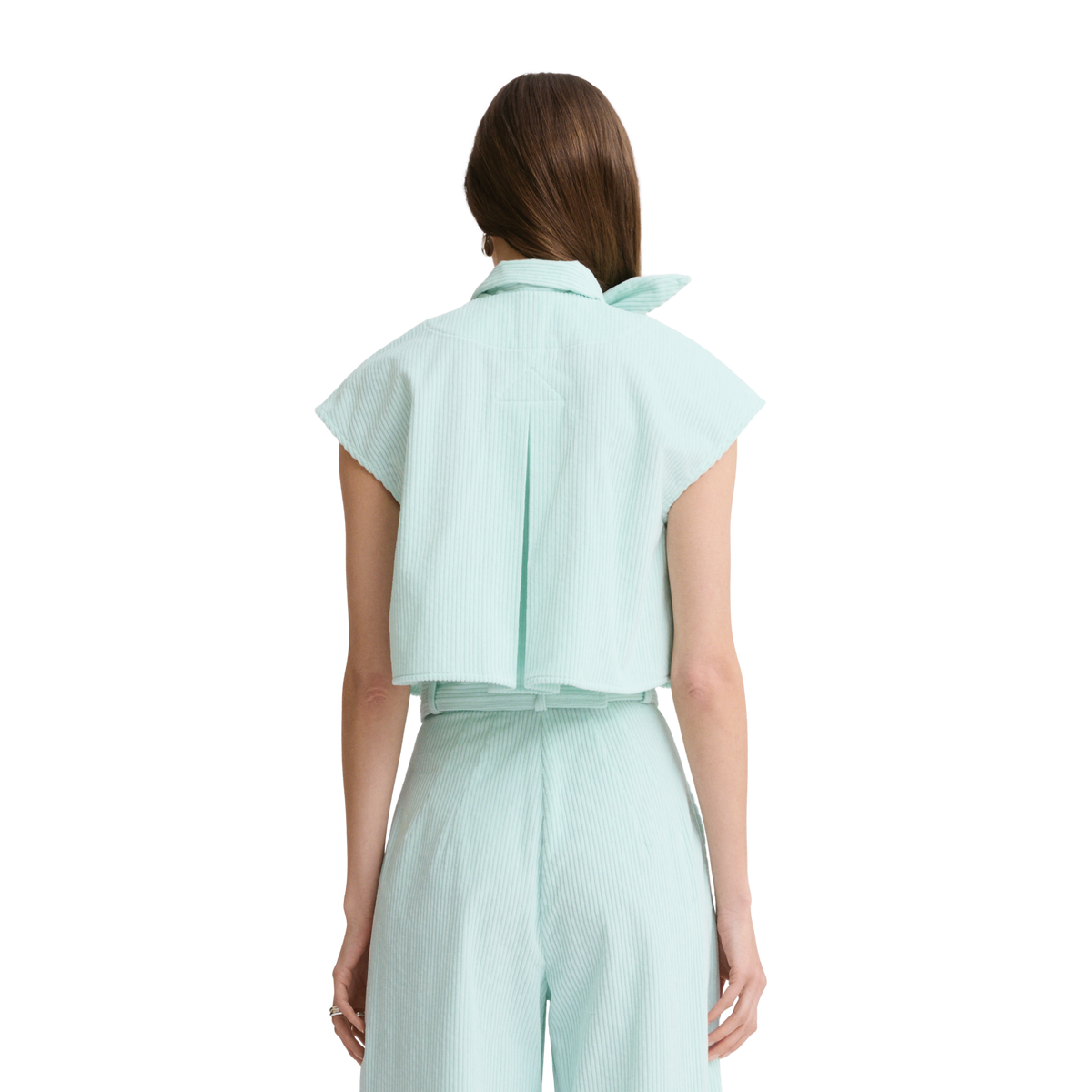 Tie Neck Button Up