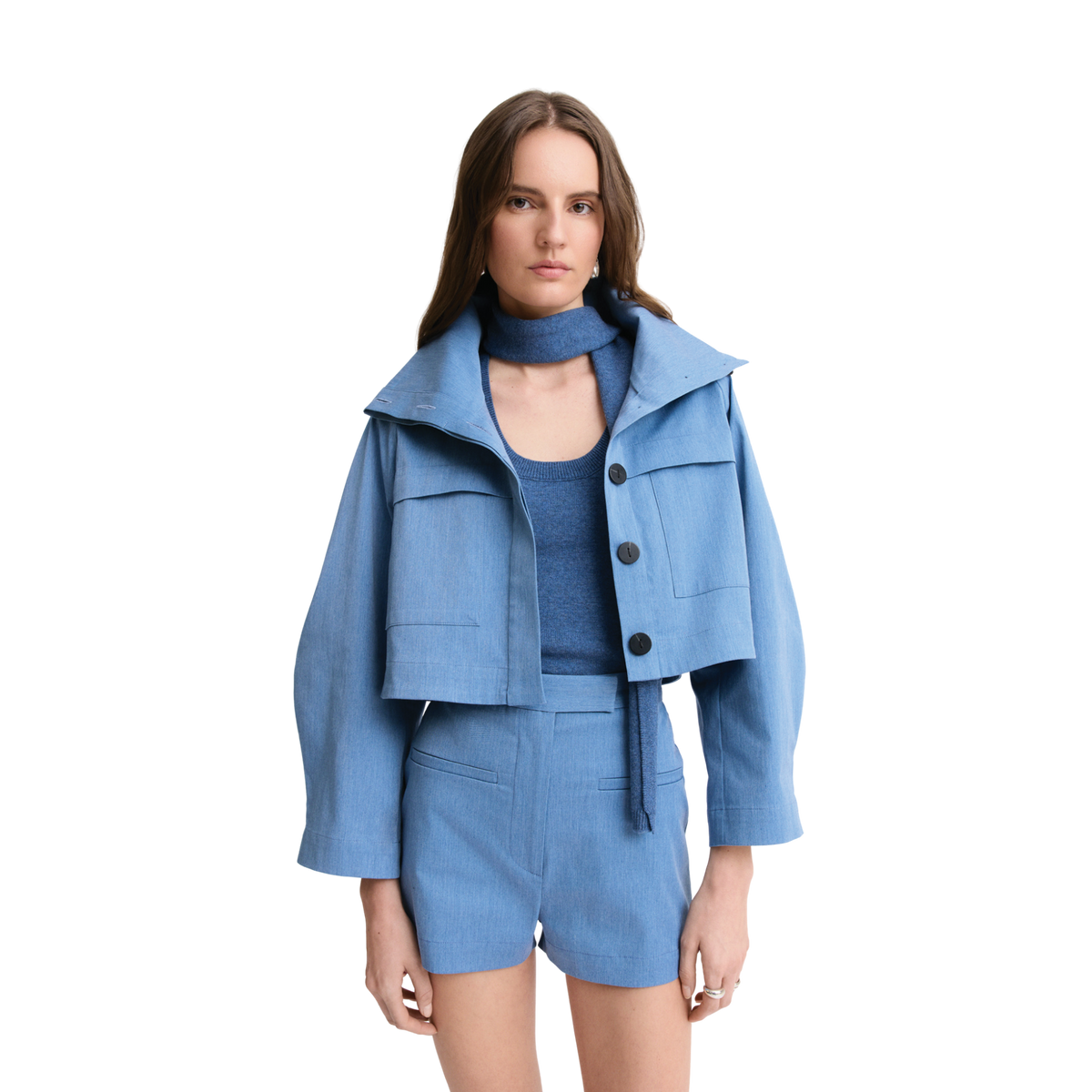 Funnel Neck Swing Jacket