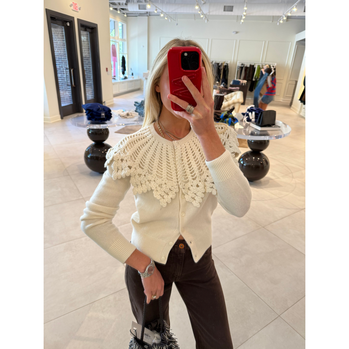Lace Yoke Cardigan