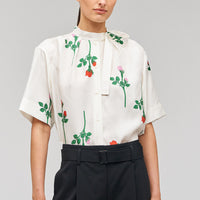 Rosebud Tie Neck Blouse