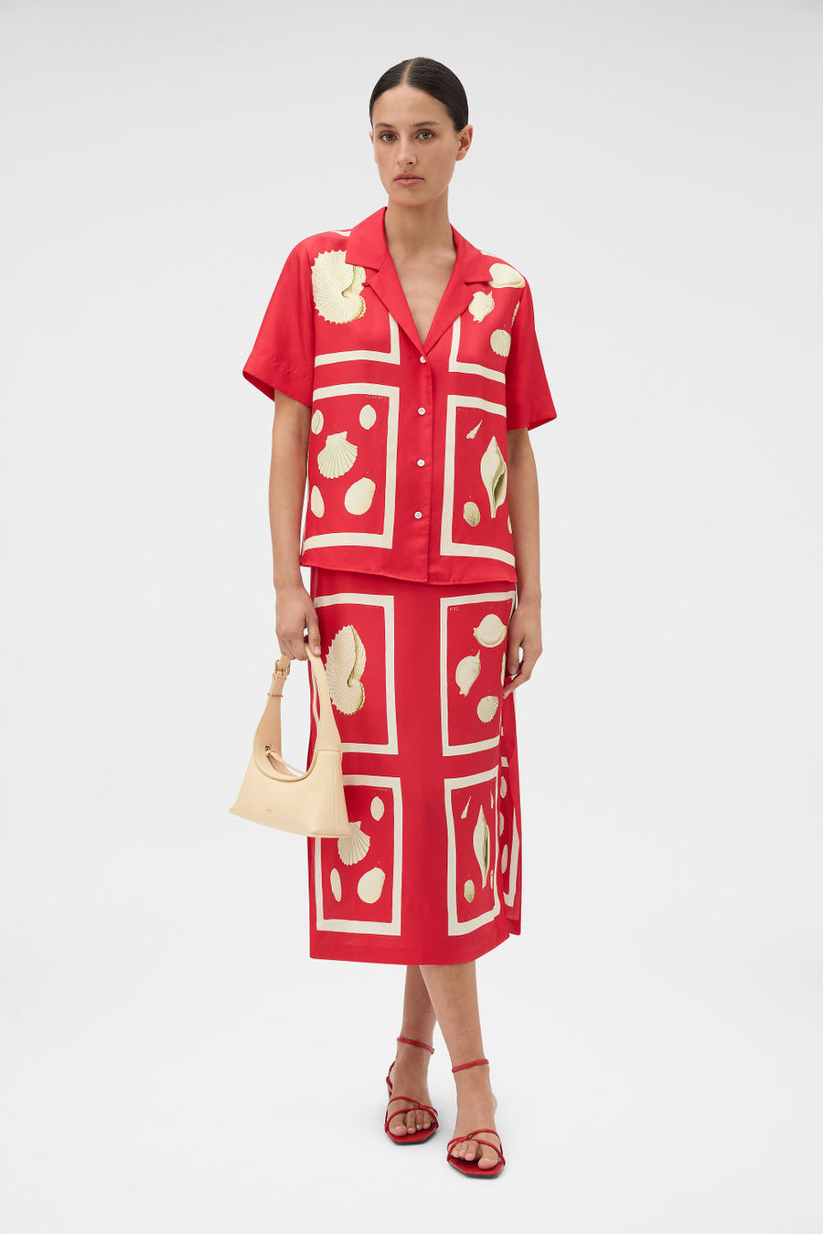 Graphic Shell Slip Skirt